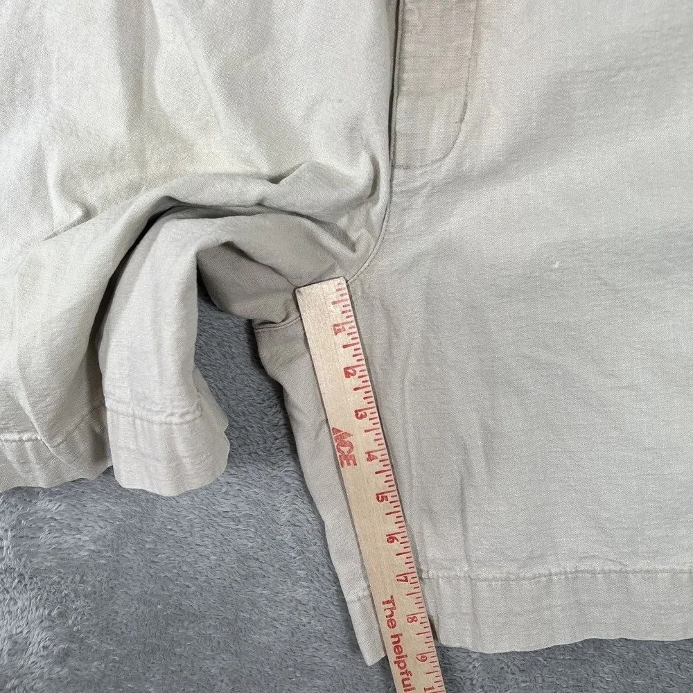 Eddie Bauer Shorts Mens XL Beige Elastic Waist Webbing Belt‎ Hiking Utility